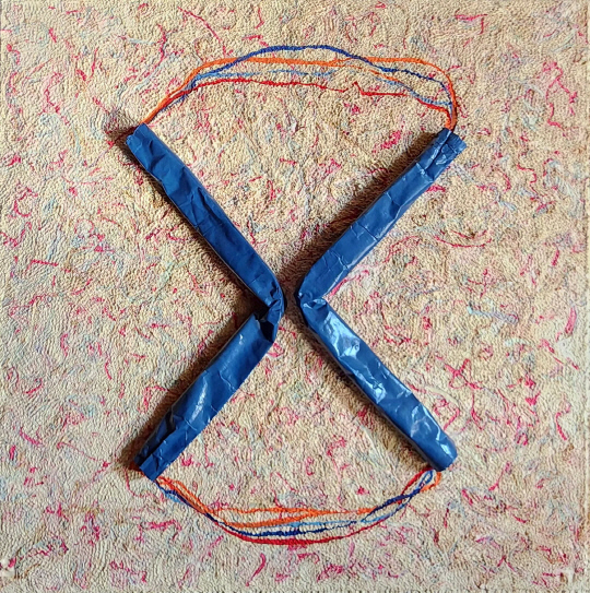 박은수, MUSIC OF LIFE-INTERACTION 2024, 한지작업, 122x122cm, 2024